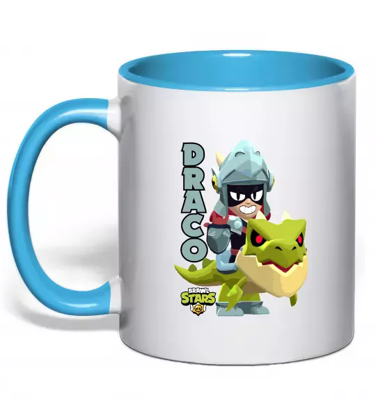 Чашка с цветной ручкой Brawl Stars Драко Голубой фото