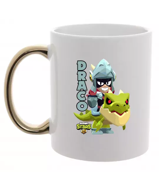 Чашка с цветной ручкой Brawl Stars Драко Золото фото