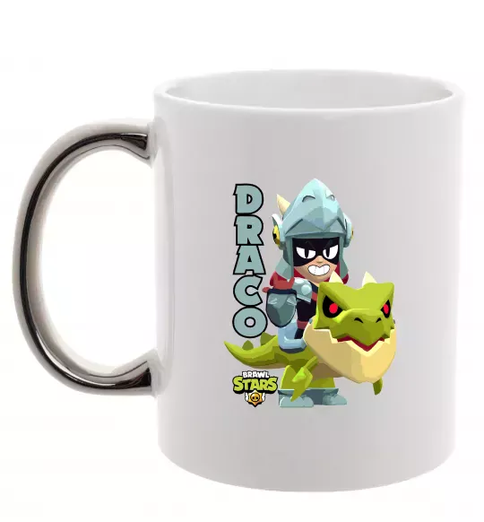 Чашка с цветной ручкой Brawl Stars Драко Серебро фото