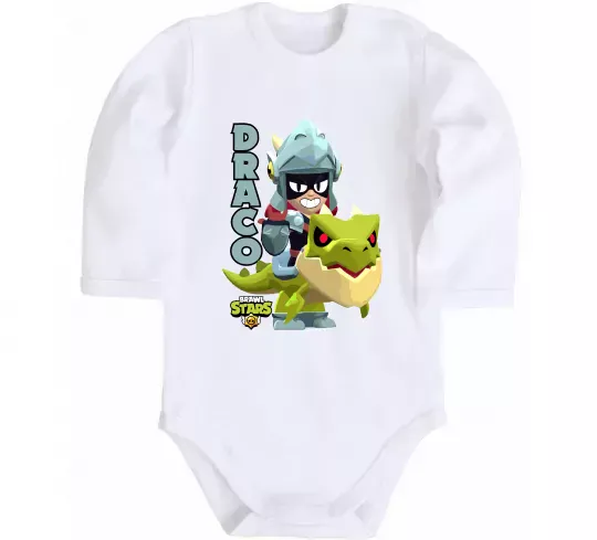 Детский боди Brawl Stars Драко Белый фото