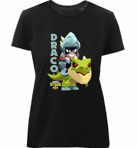 Жіноча преміум футболка Brawl Stars Драко Чорний фото