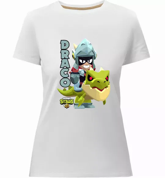Жіноча преміум футболка Brawl Stars Драко Білий фото