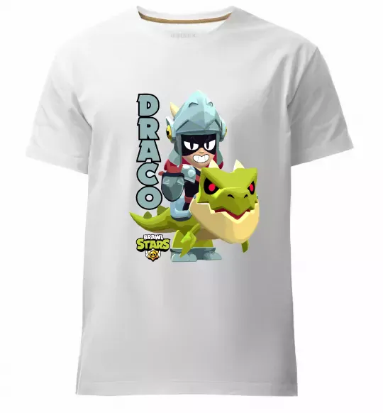 Мужская премиум футболка Brawl Stars Драко Белый фото