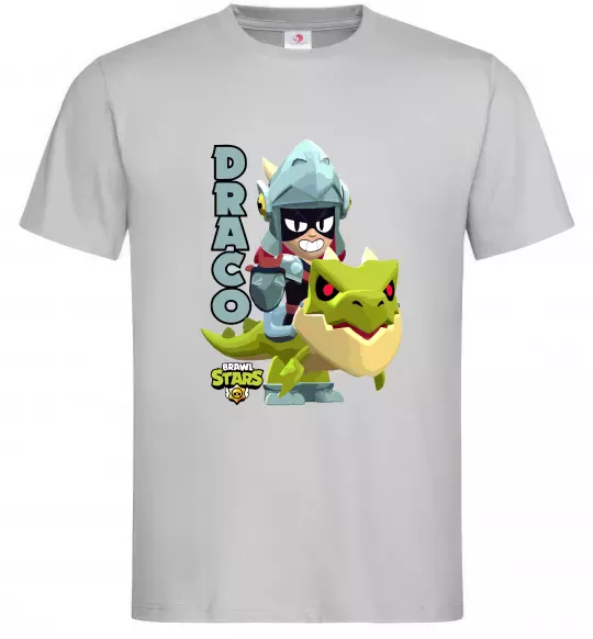 Чоловіча футболка Brawl Stars Драко Сірий фото