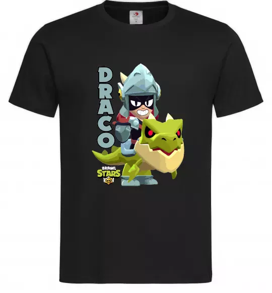 Чоловіча футболка Brawl Stars Драко Чорний фото