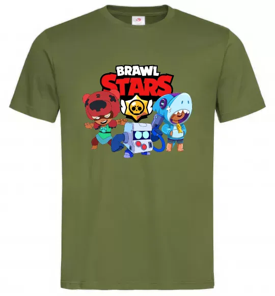 Чоловіча футболка Brawl Stars Герої Оливковий фото