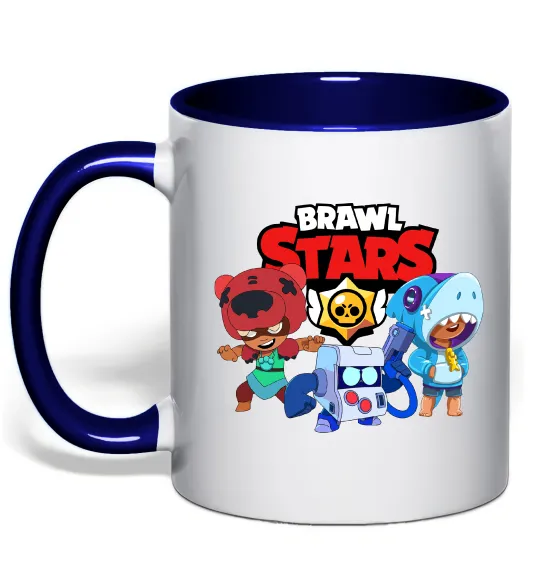 Чашка з кольоровою ручкою Brawl Stars Герої Глибокий темно-синій фото