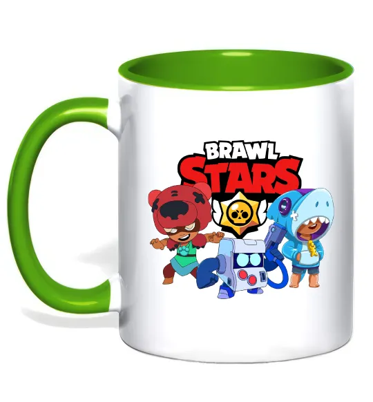 Чашка з кольоровою ручкою Brawl Stars Герої Лаймовий фото