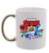 Чашка з кольоровою ручкою Brawl Stars Герої Золото фото