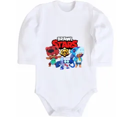 Дитячий бодік Brawl Stars Герої Білий фото