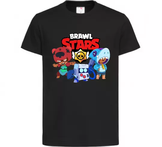 Детская футболка Brawl Stars Герої Черный фото