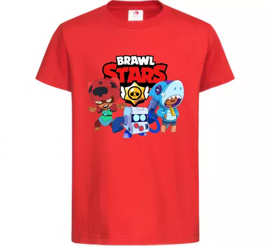 Детская футболка Brawl Stars Герої Красный фото