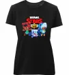 Женская премиум футболка Brawl Stars Герої Черный фото