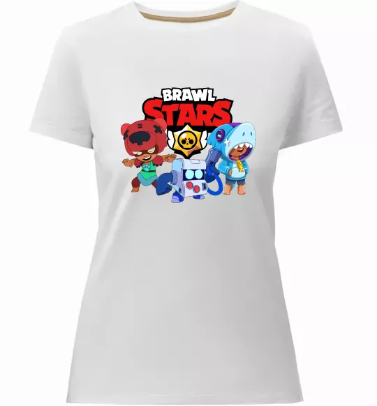 Женская премиум футболка Brawl Stars Герої Белый фото