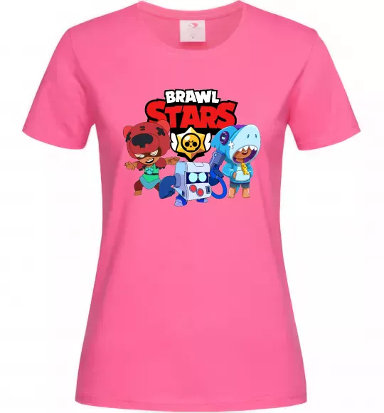 Женская футболка Brawl Stars Герої Ярко-розовый фото