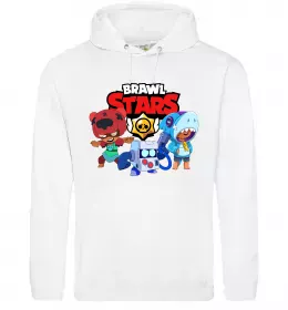 Мужская толстовка (худи) Brawl Stars Герої Белый фото