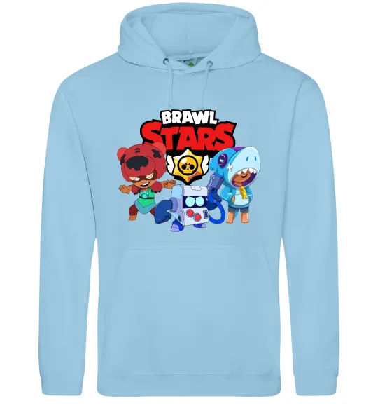 Чоловіча толстовка (худі) Brawl Stars Герої Блакитний фото