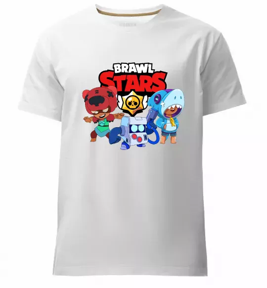 Мужская премиум футболка Brawl Stars Герої Белый фото