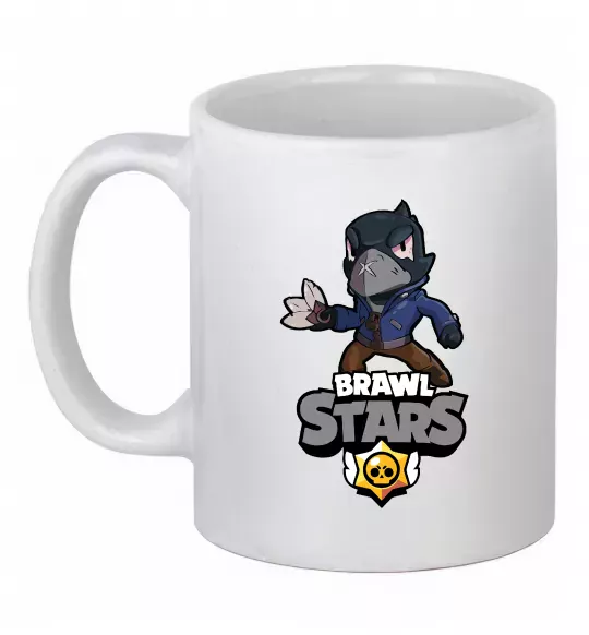 Чашка керамическая Brawl Stars Ворон Белый фото