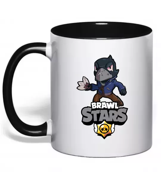 Чашка з кольоровою ручкою Brawl Stars Ворон Чорний фото