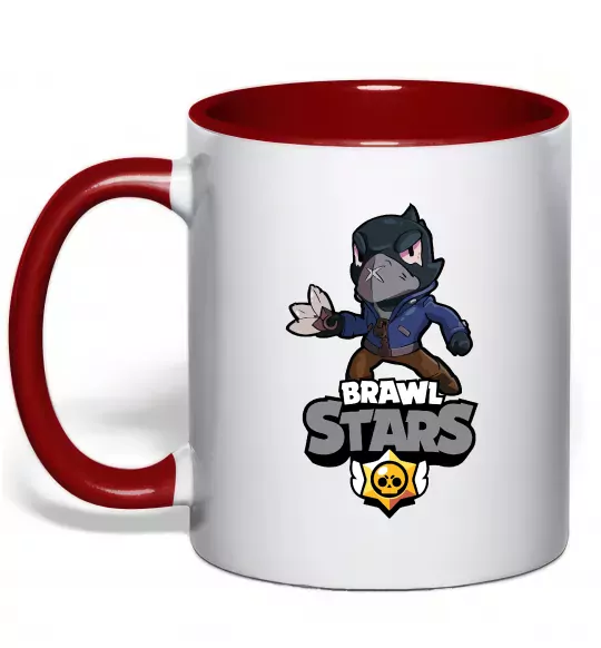 Чашка з кольоровою ручкою Brawl Stars Ворон Червоний фото