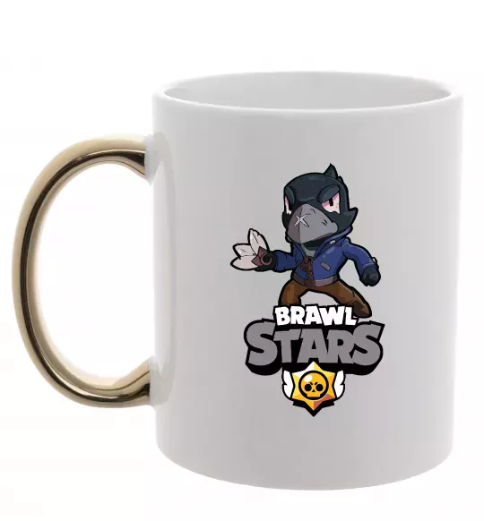 Чашка з кольоровою ручкою Brawl Stars Ворон Золото фото