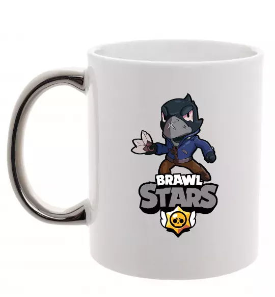 Чашка з кольоровою ручкою Brawl Stars Ворон Срібло фото