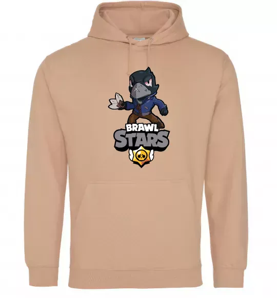 Мужская толстовка (худи) Brawl Stars Ворон Песочный фото