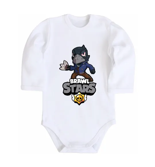 Дитячий бодік Brawl Stars Ворон Білий фото