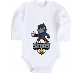 Дитячий бодік Brawl Stars Ворон Білий фото