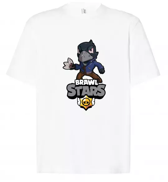 Футболка Оверсайз Brawl Stars Ворон Белый фото