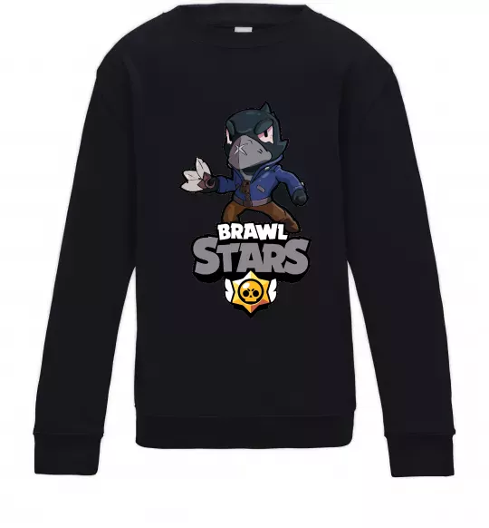 Детский Свитшот Brawl Stars Ворон Черный фото