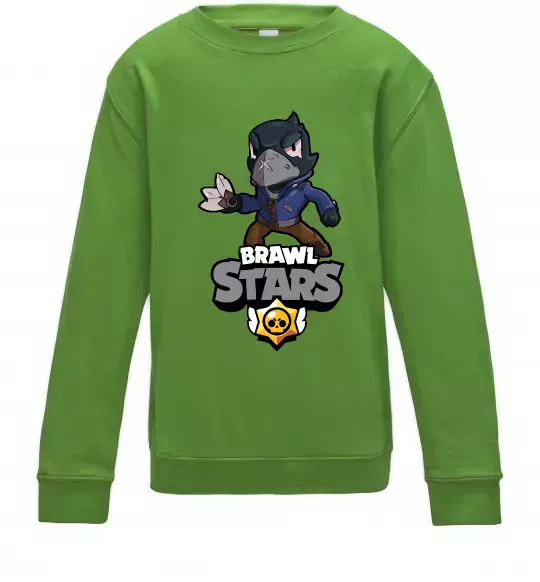 Детский Свитшот Brawl Stars Ворон Лаймовый фото