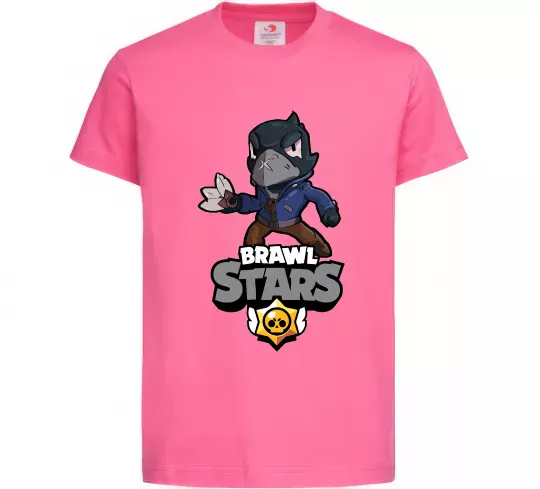 Дитяча футболка Brawl Stars Ворон Яскраво-рожевий фото