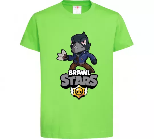 Дитяча футболка Brawl Stars Ворон Лаймовий фото