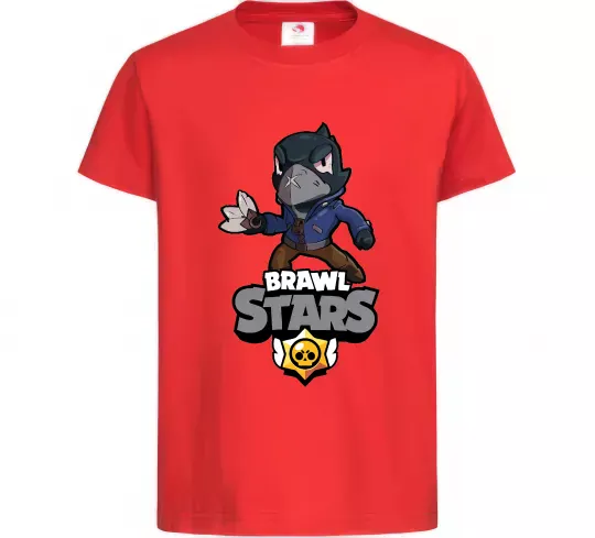 Дитяча футболка Brawl Stars Ворон Червоний фото