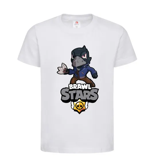 Детская футболка Brawl Stars Ворон Белый фото