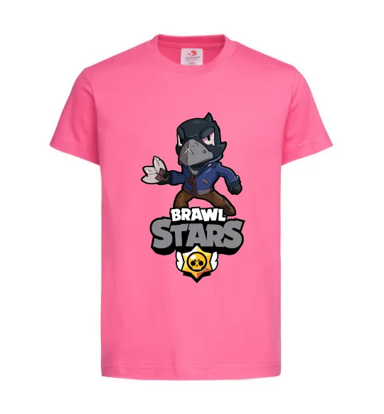 Детская футболка Brawl Stars Ворон Ярко-розовый фото
