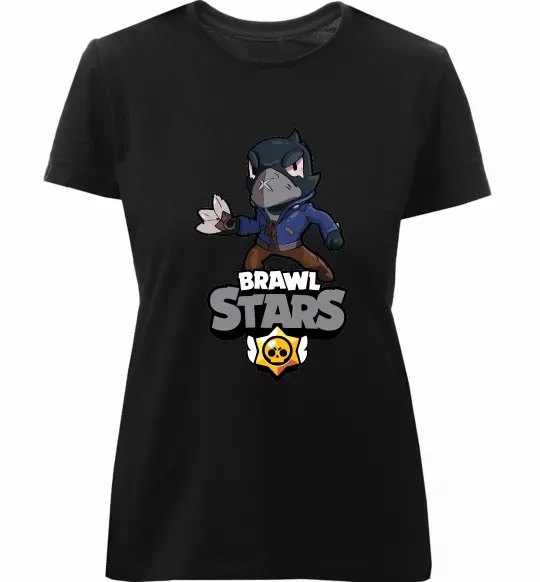 Жіноча преміум футболка Brawl Stars Ворон Чорний фото