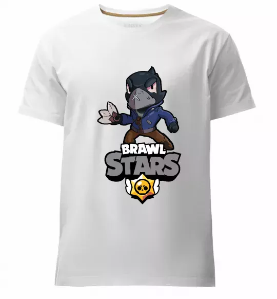Чоловіча преміум футболка Brawl Stars Ворон Білий фото