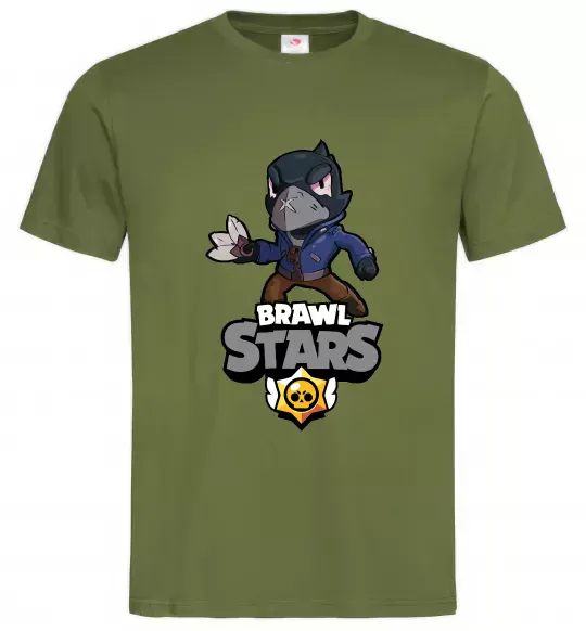 Мужская футболка Brawl Stars Ворон Оливковый фото