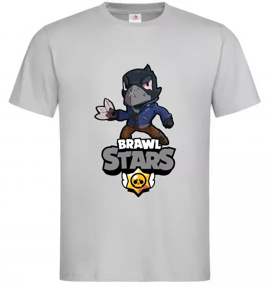 Мужская футболка Brawl Stars Ворон Серый фото