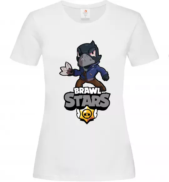 Женская футболка Brawl Stars Ворон Белый фото