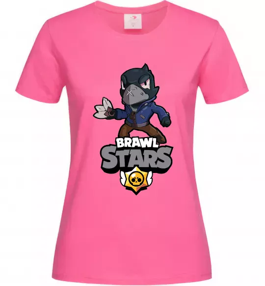 Женская футболка Brawl Stars Ворон Ярко-розовый фото