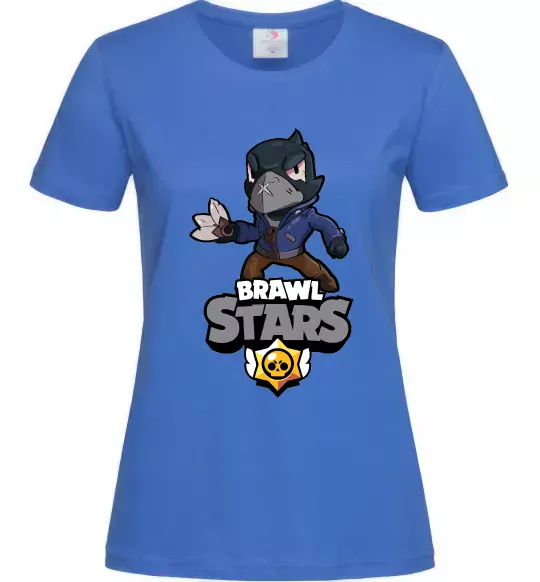 Женская футболка Brawl Stars Ворон Ярко-синий фото