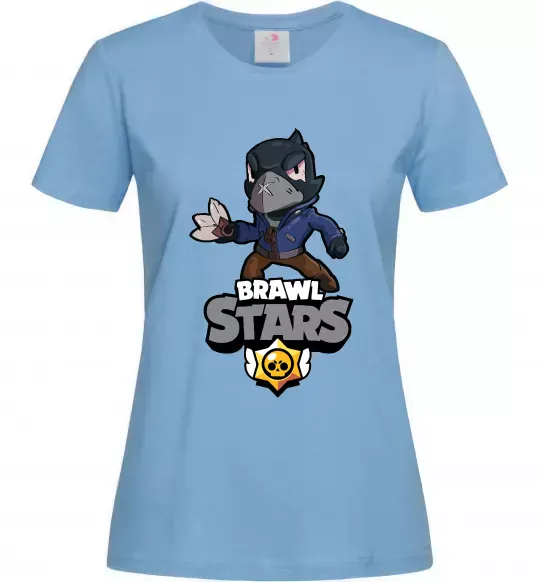 Женская футболка Brawl Stars Ворон Голубой фото