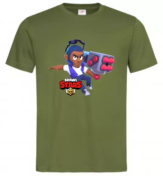 Чоловіча футболка Brawl Stars Брок Оливковий фото