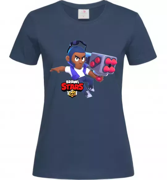 Женская футболка Brawl Stars Брок Темно-синий фото