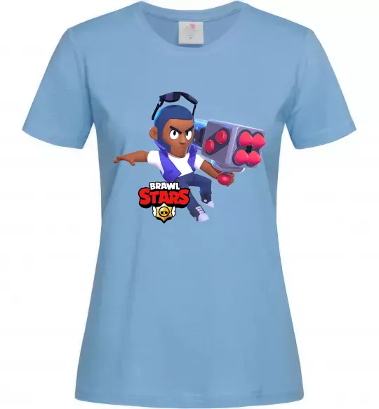 Женская футболка Brawl Stars Брок Голубой фото