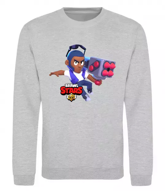 Свитшот Brawl Stars Брок Серый меланж фото
